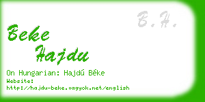 beke hajdu business card