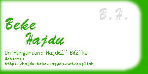 beke hajdu business card